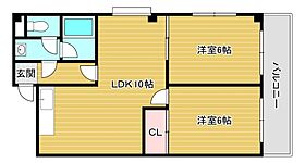 スカイラーク  ｜ 大阪府大阪市阿倍野区阪南町3丁目（賃貸マンション2LDK・4階・38.88㎡） その2