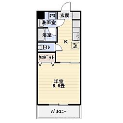 エモシオン 1Kの間取図画像