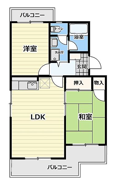 エタニティーII 209｜静岡県静岡市清水区草薙３丁目(賃貸マンション2LDK・2階・50.85㎡)の写真 その2