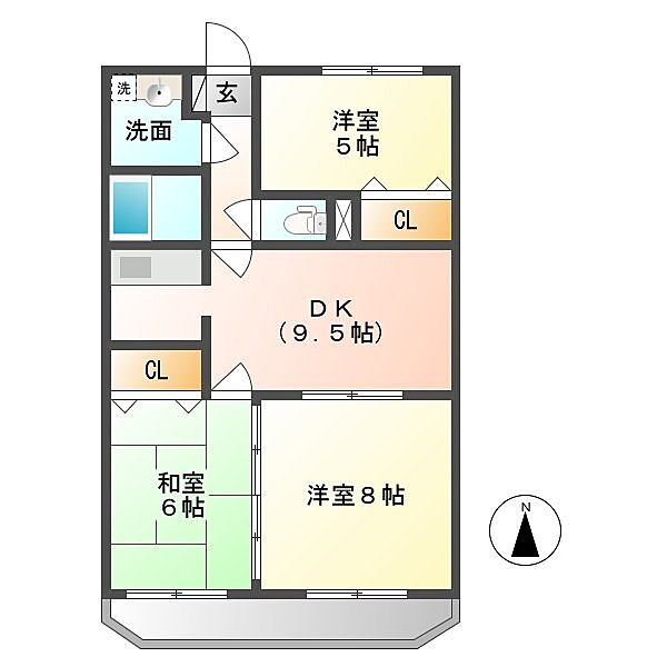 グレースコートASAMA 103｜長野県佐久市岩村田(賃貸マンション3DK・1階・60.08㎡)の写真 その2