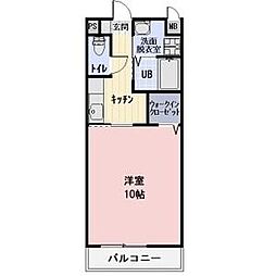 オークラフィネII 1Kの間取図画像