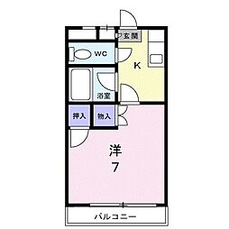 メゾン・セシボン・E 1Kの間取図画像