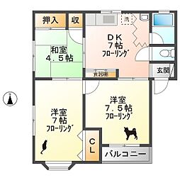 コーポM 3DKの間取図画像