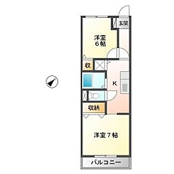 メゾンラポート 2Kの間取図画像