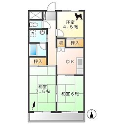 グリーンパレス佐久C棟 3DKの間取図画像
