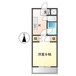 南町ニュータウンF 1Kの間取図画像