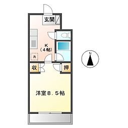 パークタウン小諸A 1Kの間取図画像