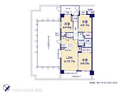 南浦和ガーデンハウス弐番館 3LDKの間取図画像