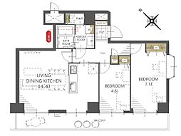 アーバンヒルズ浦和 2LDKの間取図画像