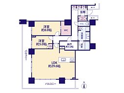 グランドミッドタワーズ大宮フォレストタワー 2LDKの間取図画像