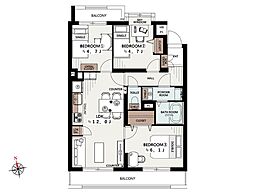 ライオンズマンション戸田第2 3LDKの間取図画像