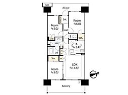 グランシンフォニア戸田公園 3LDKの間取図画像