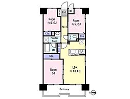 チサンマンション浦和県庁前 3DKの間取図画像