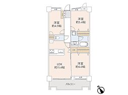 ライオンズガーデン西浦和第2 3LDKの間取図画像