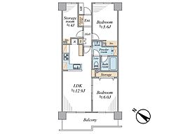 川口弥平パーク・ホームズ 2SLDKの間取図画像