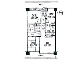 コスモ浦和コンフォート 3LDKの間取図画像
