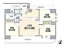 ローヤルシティ大宮吉敷町 3LDKの間取図画像