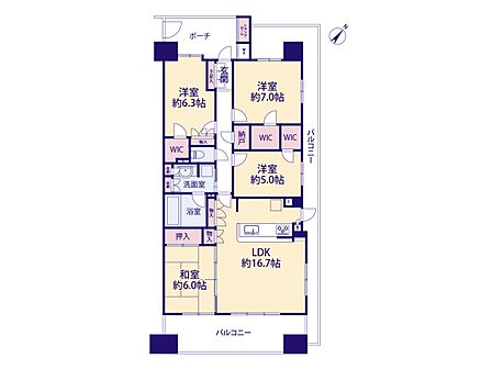 【間取り図】専有面積 93.94m2