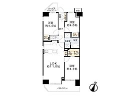 コスモ与野ステーションビュー 3LDKの間取図画像