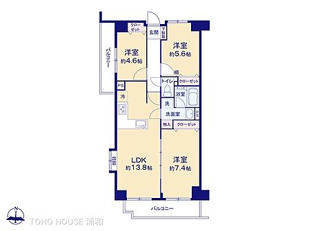【間取り図】専有面積67.56m2