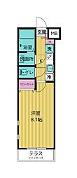 リンクフィールド井の頭 1Kの間取図画像