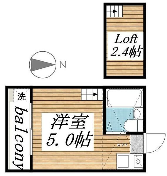 パレス本蓮沼 203｜東京都北区赤羽西6丁目(賃貸アパート1R・2階・12.54㎡)の写真 その2