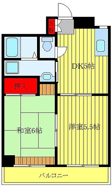 松本ビル 402｜東京都荒川区南千住2丁目(賃貸マンション2DK・4階・34.80㎡)の写真 その2