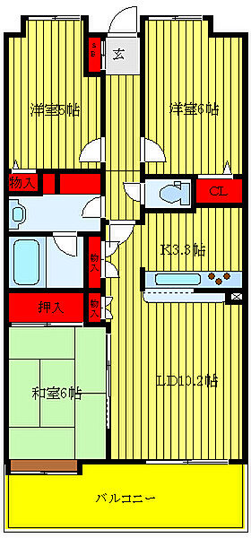 東京都板橋区仲宿(賃貸マンション3LDK・11階・67.26㎡)の写真 その2