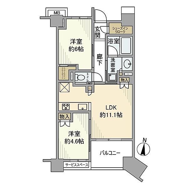 プラウドシティ小竹向原フロントコート 408｜東京都板橋区小茂根1丁目(賃貸マンション2LDK・4階・51.76㎡)の写真 その2