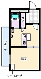第2メゾン緑地 1DKの間取図画像