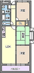 第2ヒルトンハイツ 3LDKの間取図画像