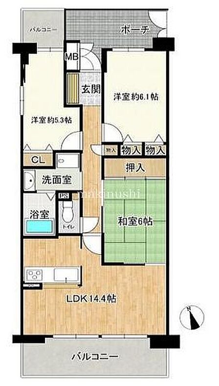 2025年にリフォーム!洗面・トイレ・床・クロス等!室内綺麗です♪LDKは14.4帖!対面式のキッチンは家事の時短に便利な食器洗浄乾燥機付♪