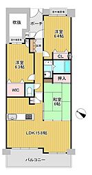 エバーランドシティ新・泉北3番館 3LDKの間取図画像