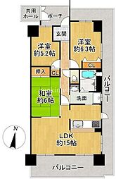 パレス泉北深井 3LDKの間取図画像