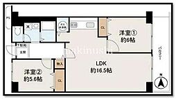 狭山スカイハイツ 2LDKの間取図画像