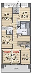 プレサンスロジェ須磨妙法寺桜の杜ウエストヒルズ 3LDKの間取図画像