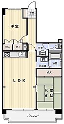 ライオンズマンション西鈴蘭台第2 2LDKの間取図画像