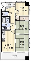 ワコーレニューウエスト 3SLDKの間取図画像
