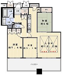 トア山手ザ・神戸タワー 3LDKの間取図画像