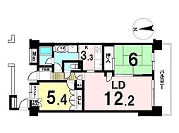 スプリングパレス青梅 2LDKの間取図画像