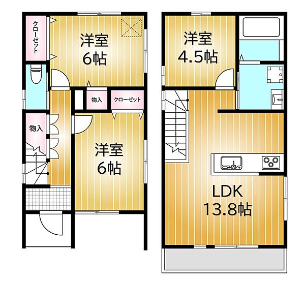 轟町1丁目貸家　B号棟 ｜千葉県千葉市稲毛区轟町1丁目(賃貸一戸建3LDK・1階・74.52㎡)の写真 その2