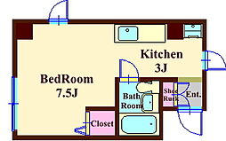 ヴェルドゥーラ祖師谷 ワンルームの間取図画像