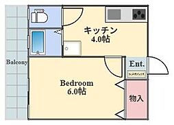 ウィンザーパレス 1Kの間取図画像