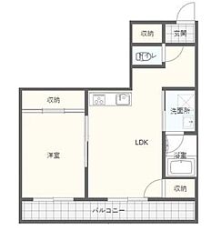 ハイラーク富士駅前 1DKの間取図画像