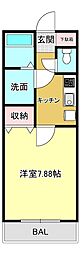 Y'sスクエア菜畑 1Kの間取図画像