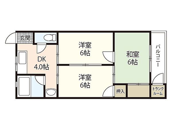 寿栄ビル6 ｜広島県広島市西区南観音7丁目(賃貸マンション3K・1階・36.50㎡)の写真 その2