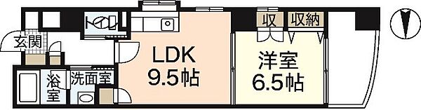 メゾン・ド・ピュア ｜広島県広島市中区土橋町(賃貸マンション1LDK・2階・41.11㎡)の写真 その2