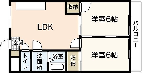 岡野IIビル ｜広島県広島市西区庚午北2丁目(賃貸マンション2LDK・2階・48.60㎡)の写真 その2