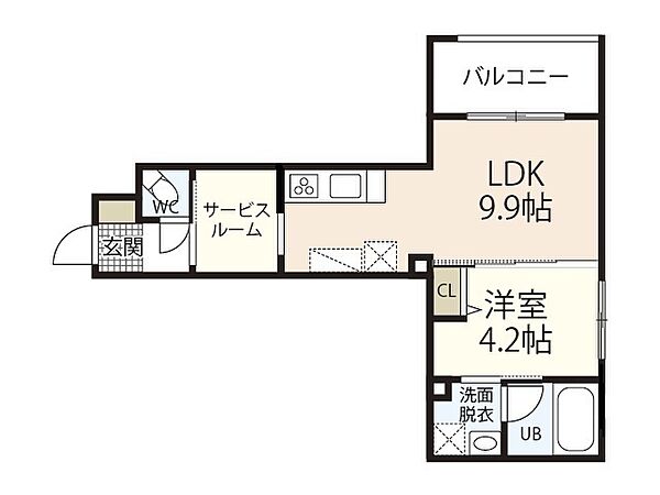 ＥＴＥＲＮＯ江波 ｜広島県広島市中区江波二本松1丁目(賃貸マンション1SLDK・2階・36.30㎡)の写真 その2