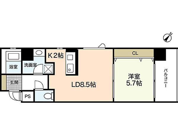 グラビスコート十日市 ｜広島県広島市中区猫屋町(賃貸マンション1LDK・5階・39.97㎡)の写真 その2